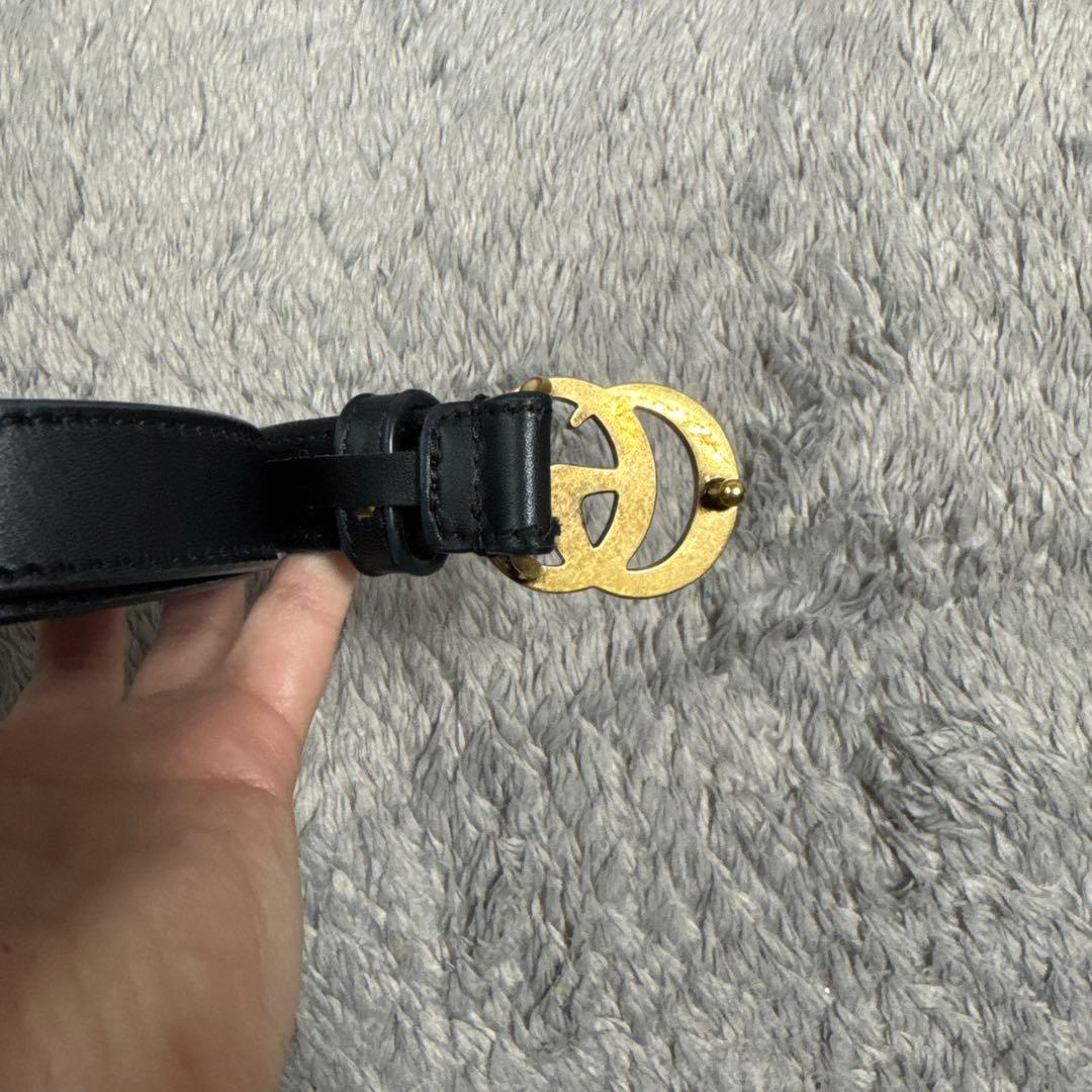 【値下げ】GUCCI ブラック GGロゴ ベルト 73-80cm
