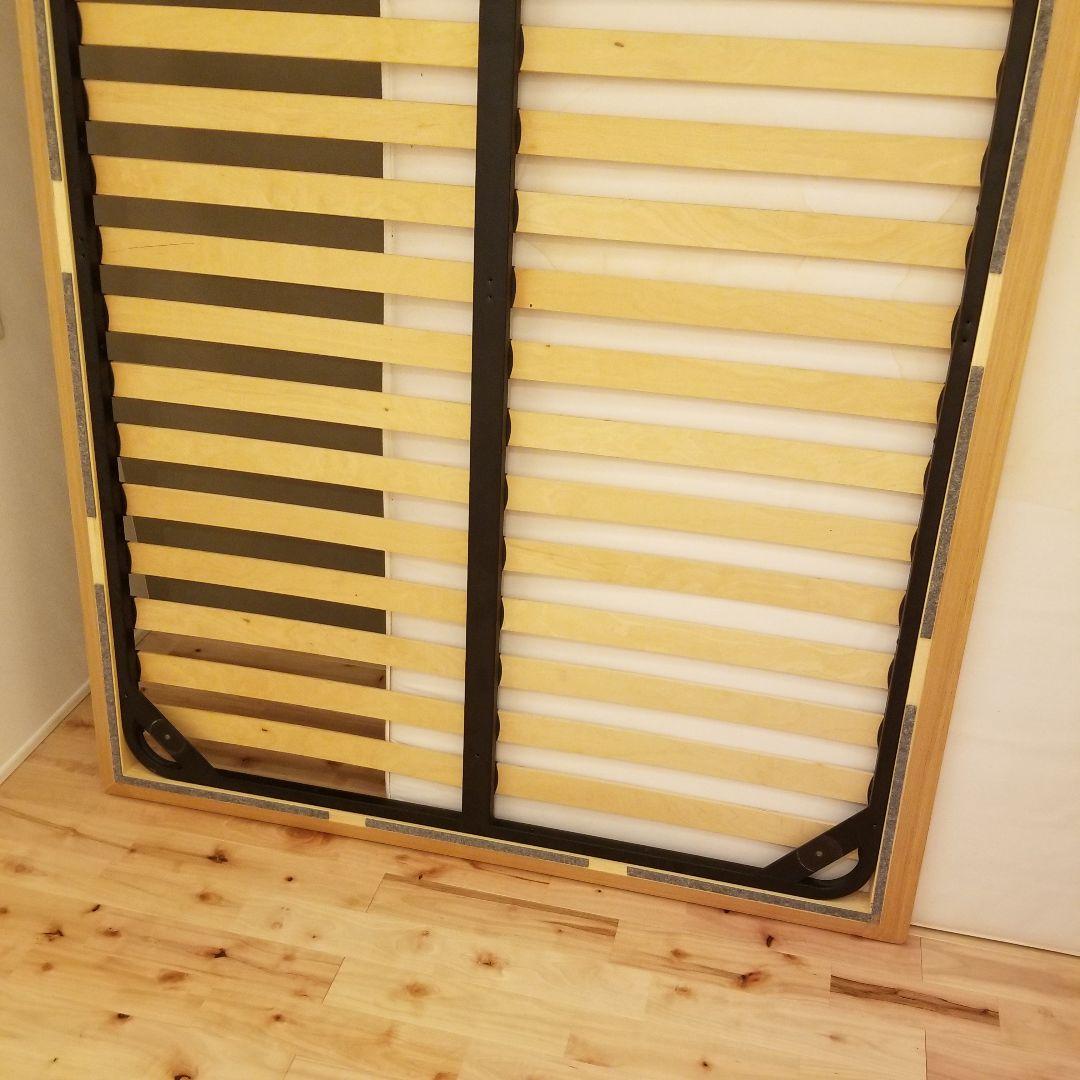 貴重:廃盤】無印良品 ダブルベッドフレーム タモ材 木製ベッド すのこ