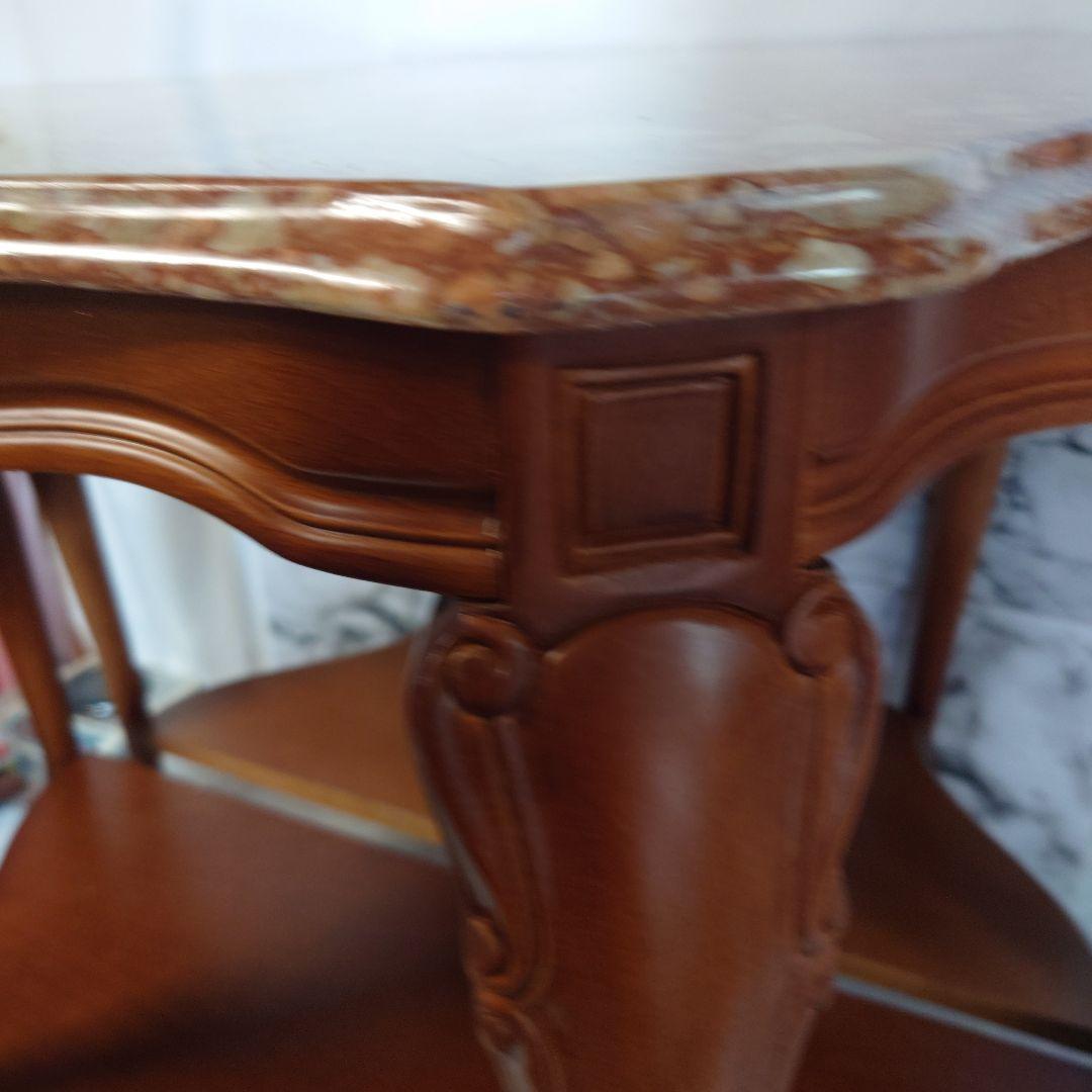 コンソール アンティーク 大理石 インテリアデスク 花台 猫足