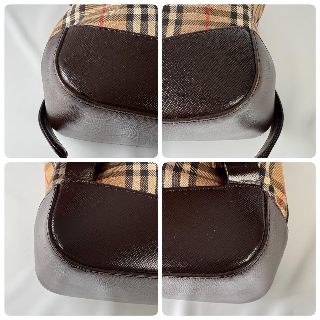 良品　バーバリー リュック 巾着 フラップ ノバチェック シャドーホース
