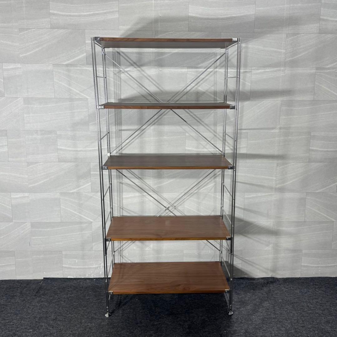 無印良品 ステンレスユニットシェルフ ウォールナット ワイド 大 d4154