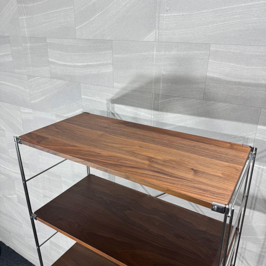 無印良品 ステンレスユニットシェルフ ウォールナット ワイド 大 d4154