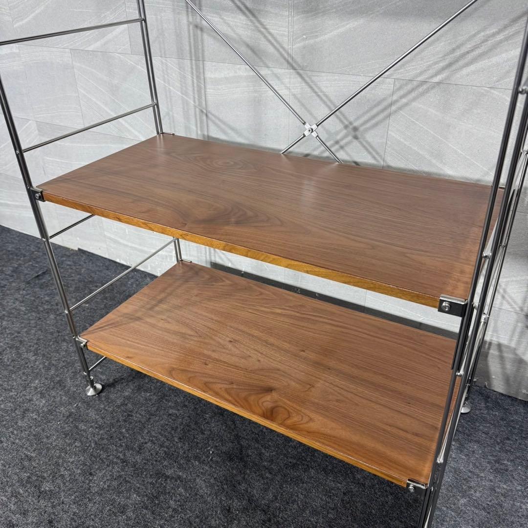 無印良品 ステンレスユニットシェルフ ウォールナット ワイド 大 d4154