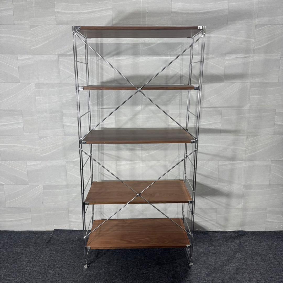 無印良品 ステンレスユニットシェルフ ウォールナット ワイド 大 d4154