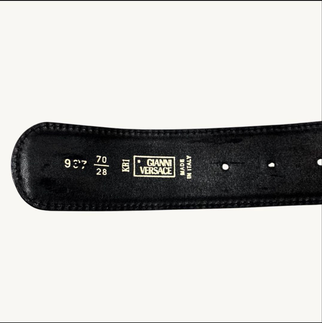 小物 90's VERSACE Medusa backle leather belt
