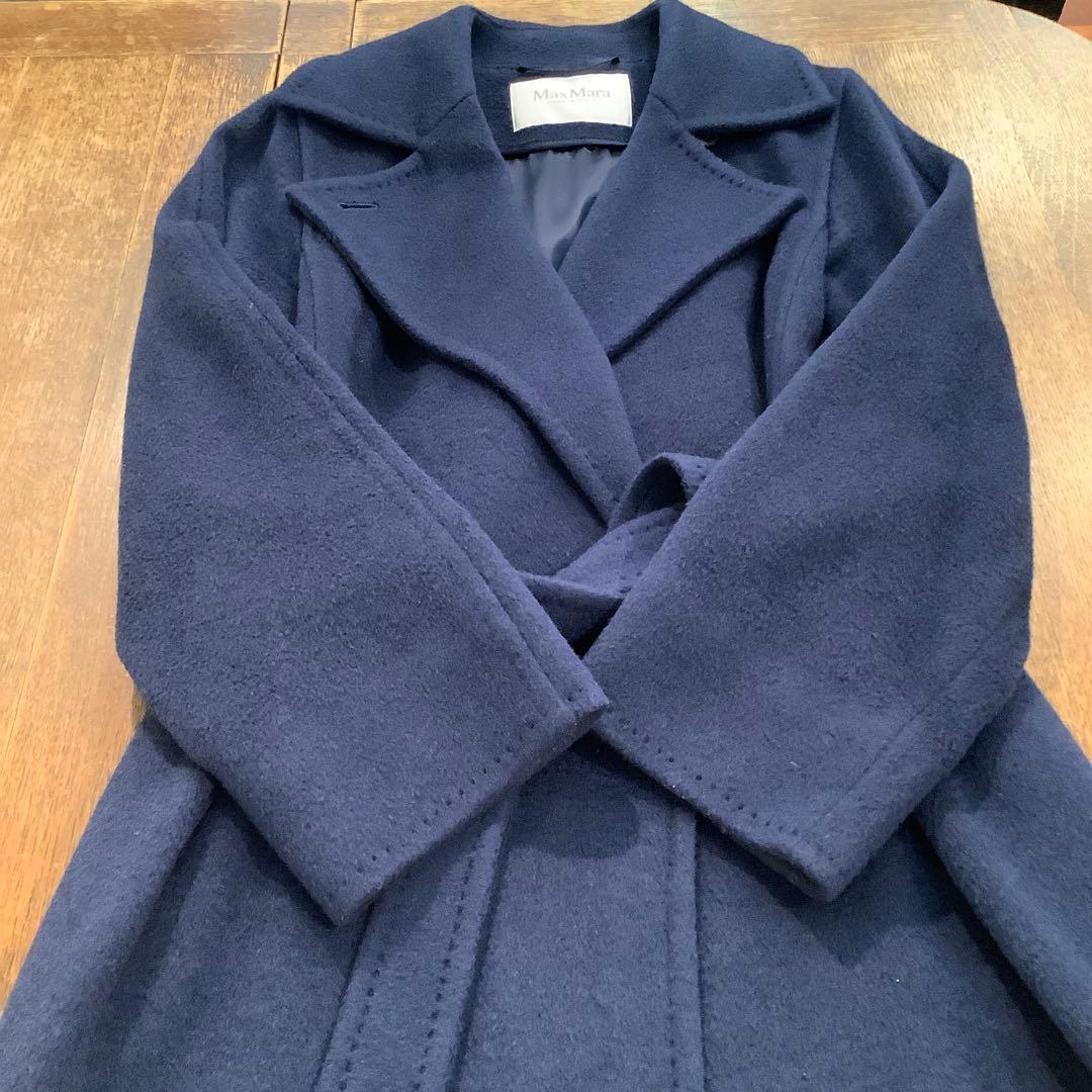 Max Mara マニュエラ　ネイビーキャメル100％コート　サイズ38