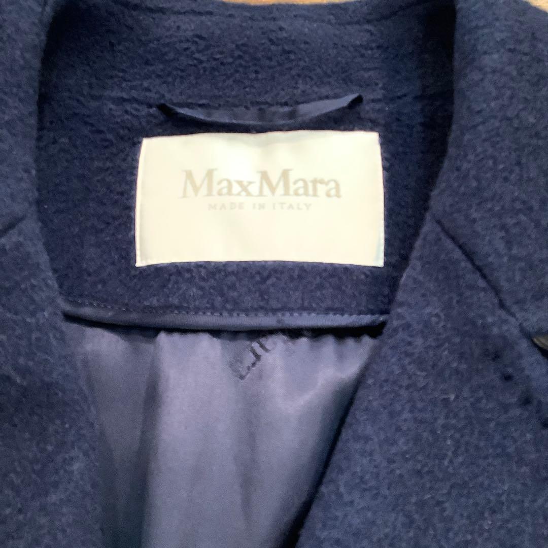 Max Mara マニュエラ　ネイビーキャメル100％コート　サイズ38