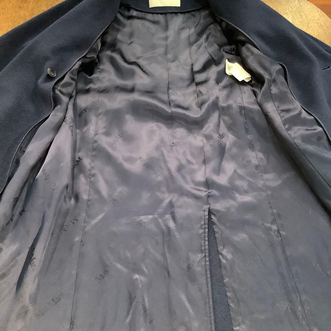 Max Mara マニュエラ　ネイビーキャメル100％コート　サイズ38