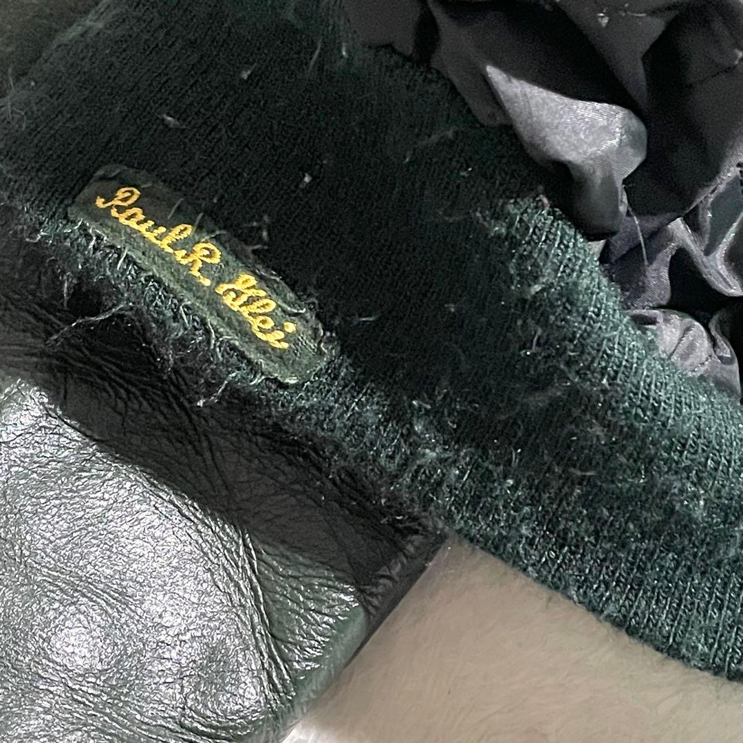 70s80s　DeLONG　ウールスタジャン　USA製　袖レザー　グリーン48