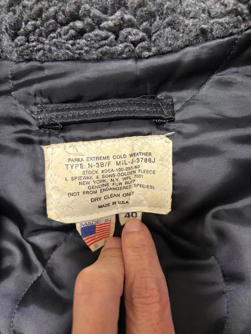 スピワックのN-3Bフライトジャケット　モッズコートタイタンクロス