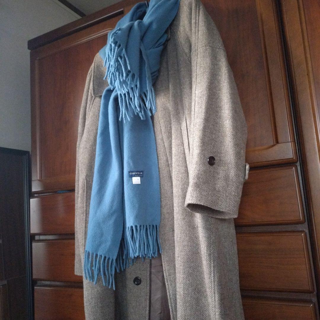 NOLLEYS ヘリンボーン チェスターコート＆ブルーマフラー付き - メルカリ