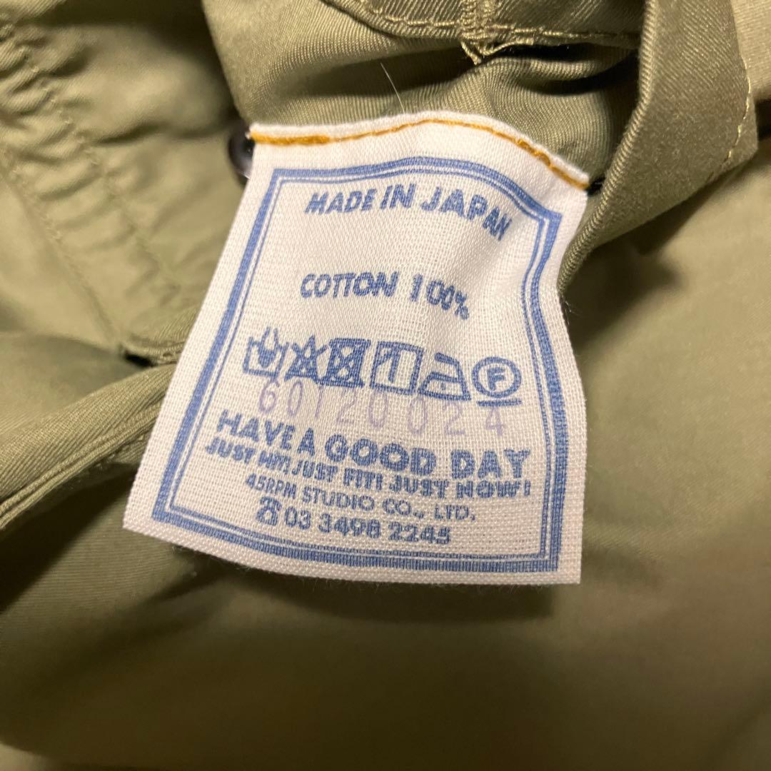 美品　45Rフォーティファイブアール　モッズステンカラーコート　カーキ　23SS