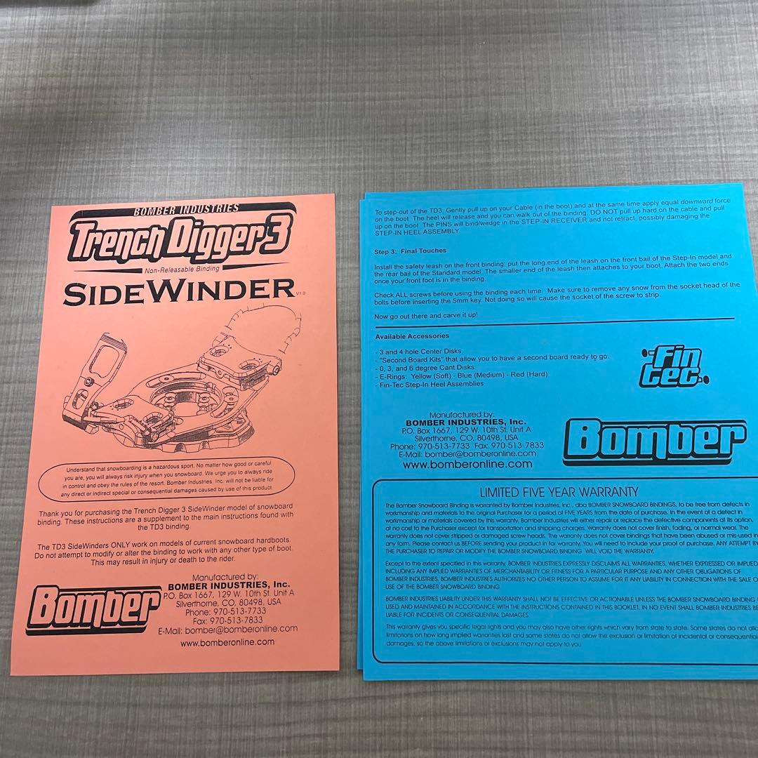 Bomber SideWinder スノーボードアルペン用ビンディング