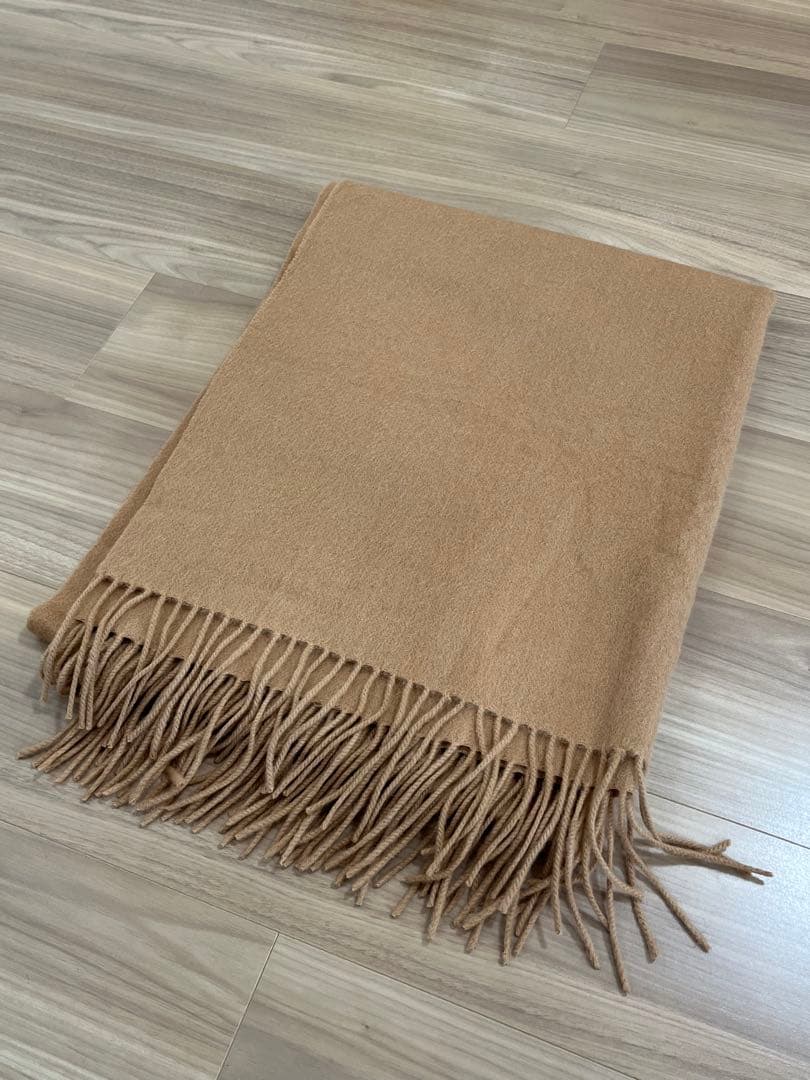 Johnstons of Elgin ベージュ フリンジ付き ストール 大判