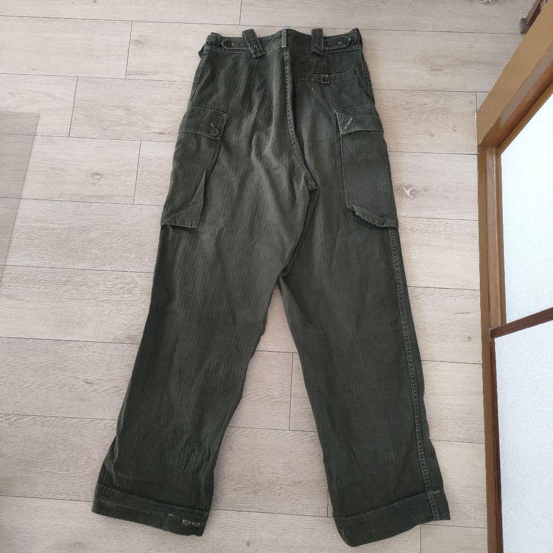 希少☆オランダ軍 60s ワークパンツ カーゴパンツ ヘリンボーン柄 メンズにも