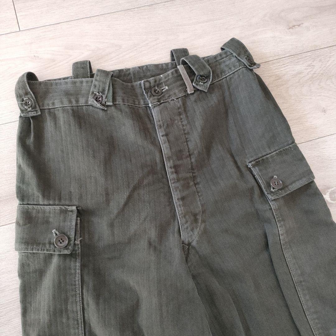 希少☆オランダ軍 60s ワークパンツ カーゴパンツ ヘリンボーン柄 メンズにも