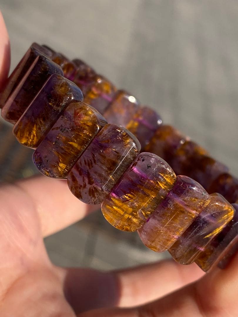 ⭐︎【天然 】カコクセナイト イン アメジスト ブレスレット バングル
