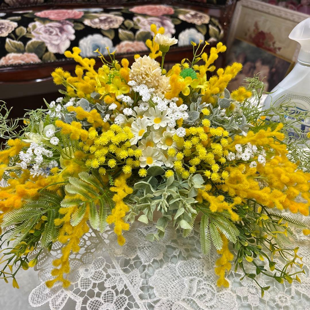 p♡ ミモザのフラワーアレンジメント2点