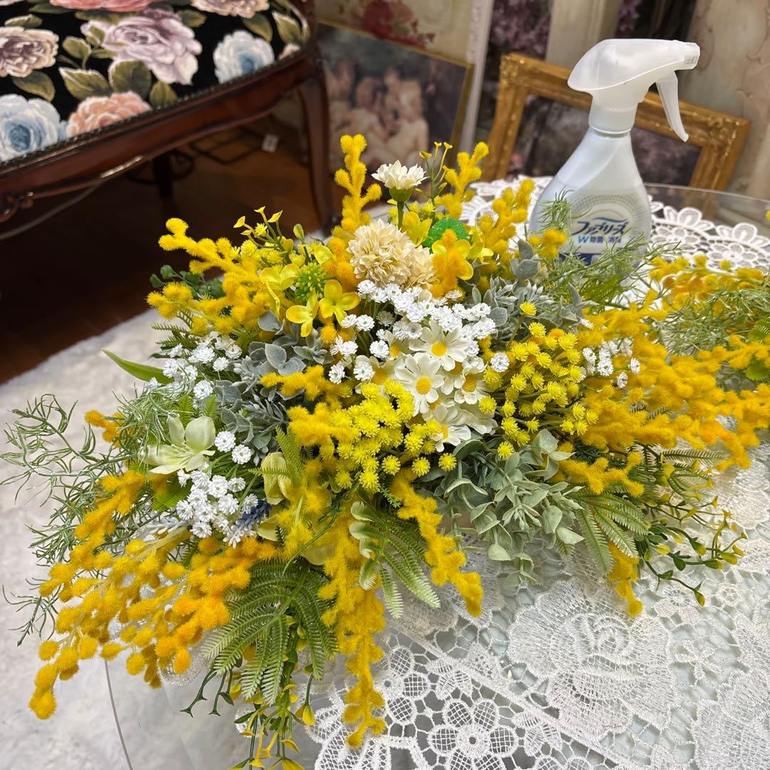 p♡ ミモザのフラワーアレンジメント2点