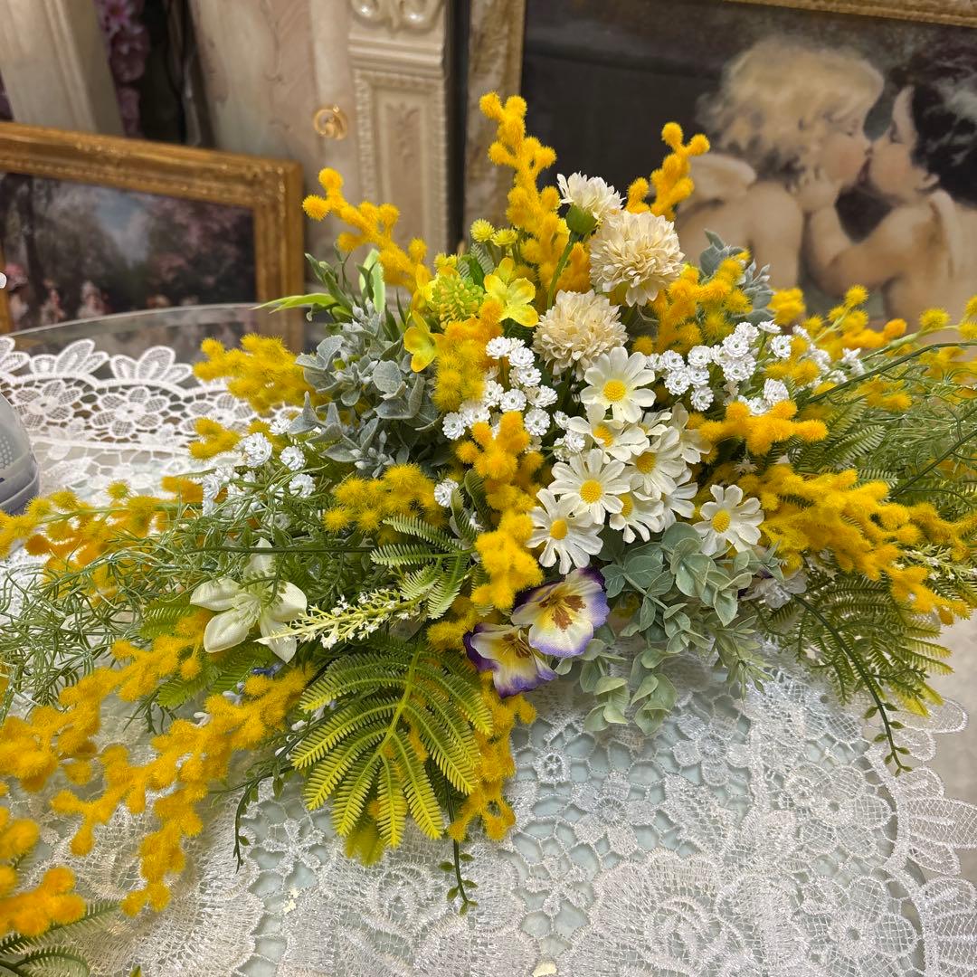 p♡ ミモザのフラワーアレンジメント2点