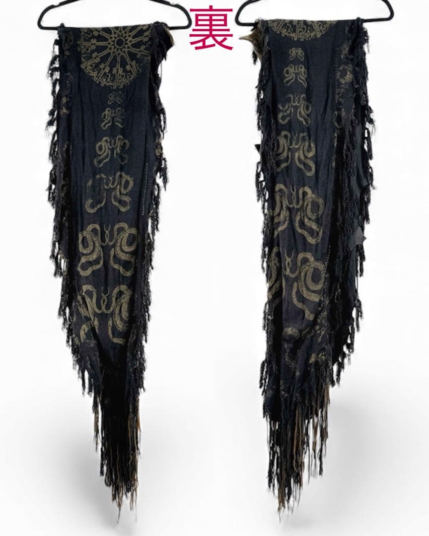 14th Addiction ファー付きレザー混マフラー