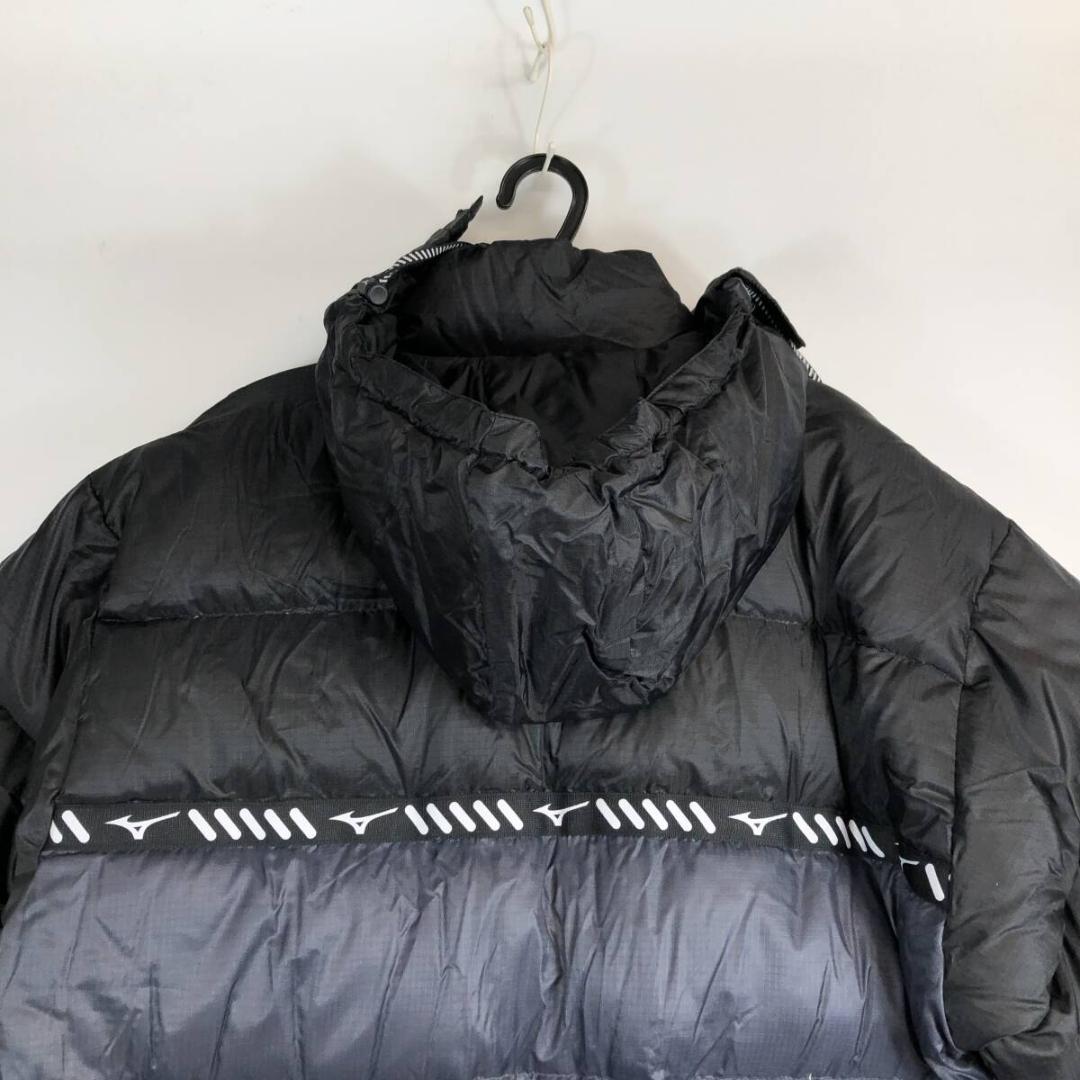 ミズノ ベンチコート ダウン Mサイズ フード脱着可 ブラック ダークネイビー