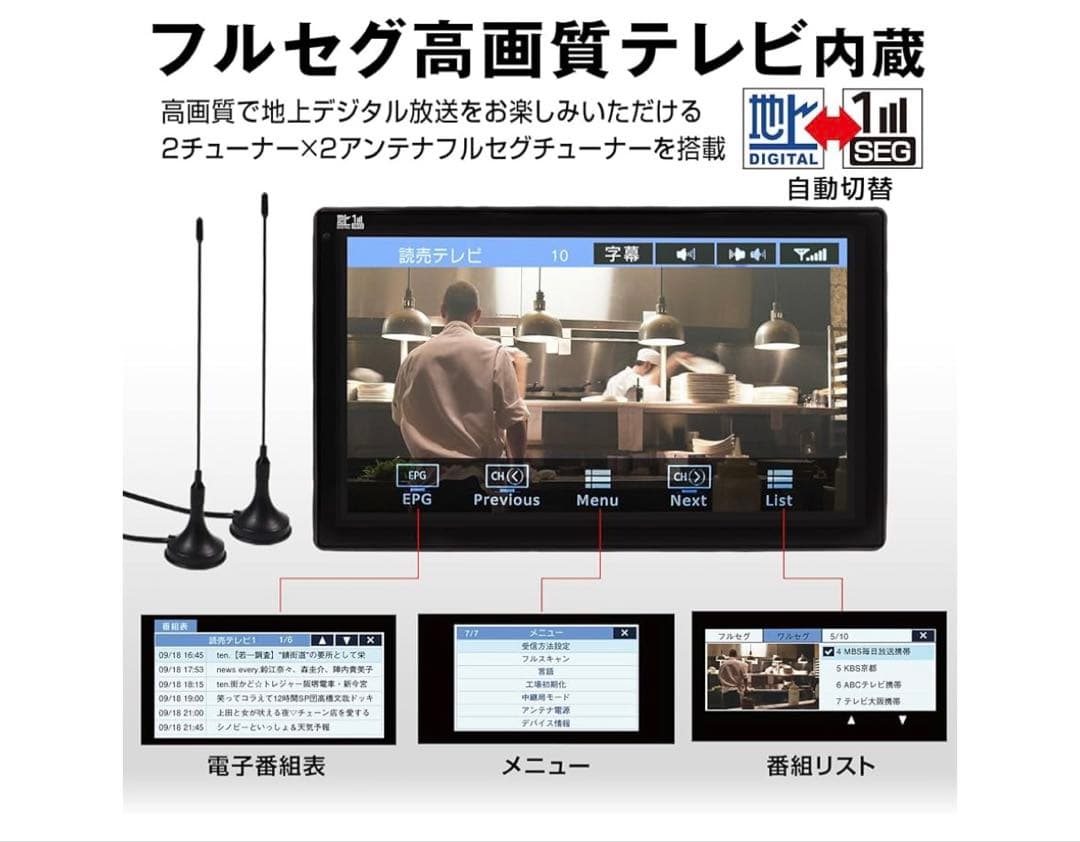 ほぼ新品　MAXWIN 地デジ ディスプレイオーディオTKHFT1019