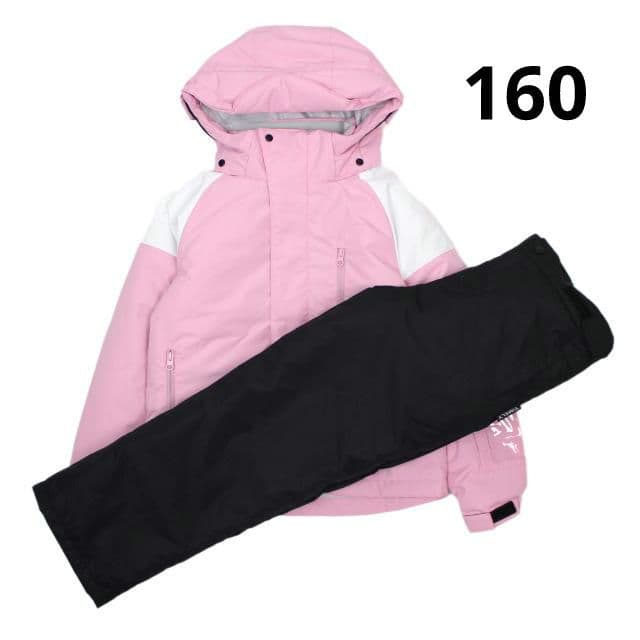 スキーウェア ジュニア 女の子 サイズ調整 耐水圧5000mm ピンク 160