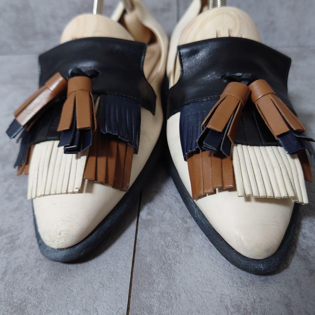 希少 トッズ タッセルローファー 39 1/2 大きいサイズ 本革 アイボリー
