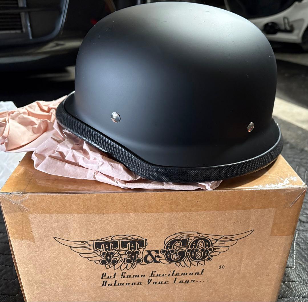USAジャーマン ハーフヘルメットTT&CO. 本革イヤーカバー付き - メルカリ