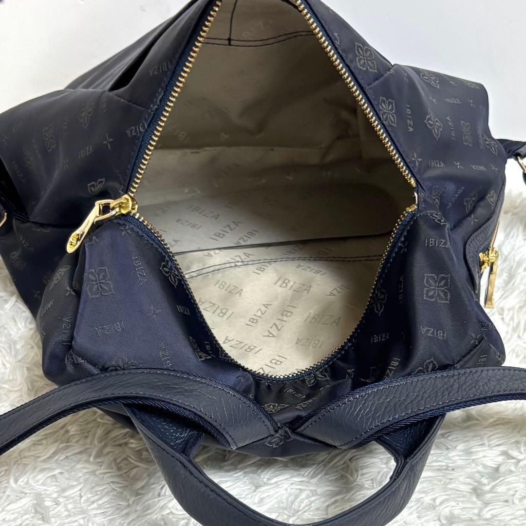 【美品】 イビザ ロゴナイロン リュック レザー 現行品 バックパック