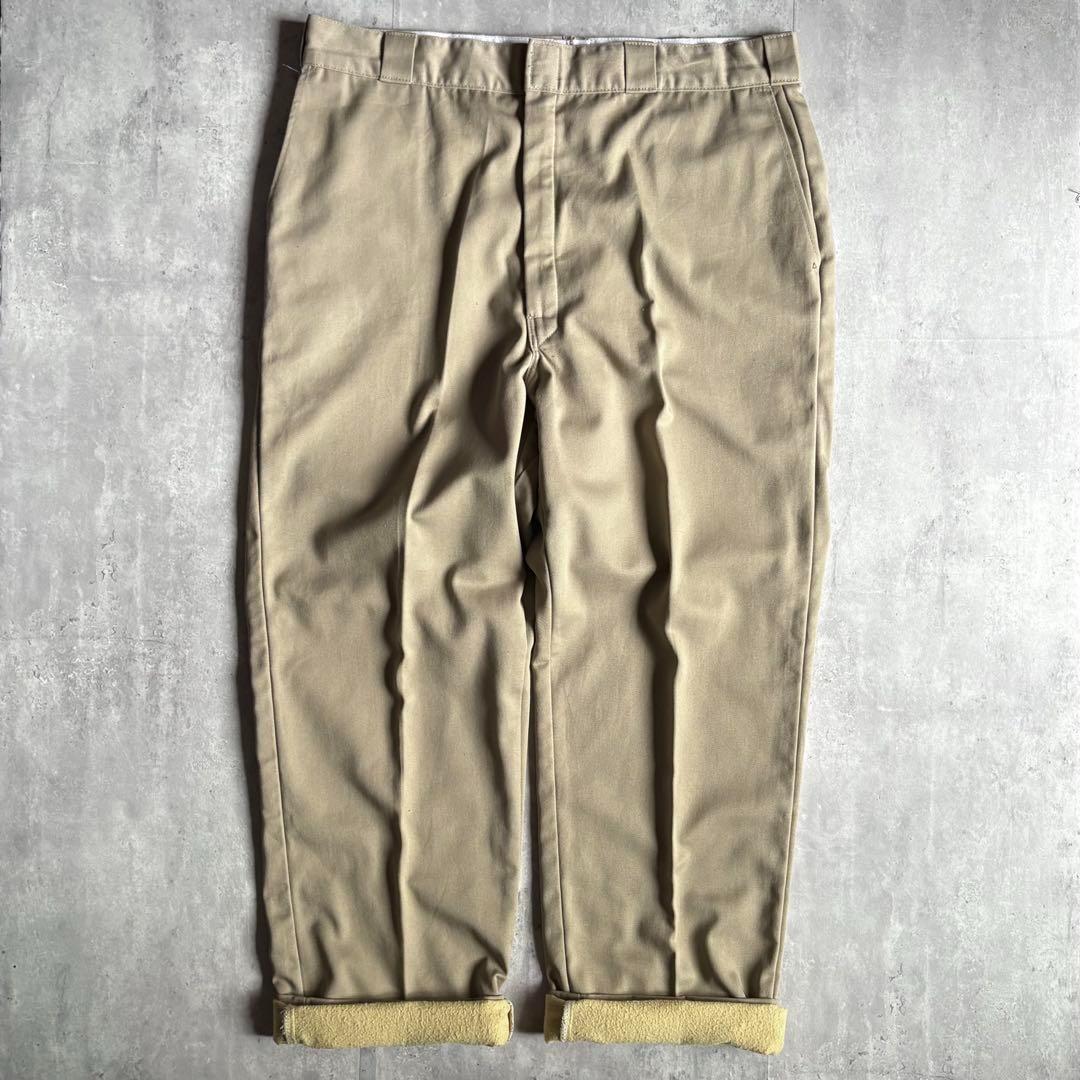 80s Dickies】ワークパンツチビタグ裏地付き股ガゼットusa製