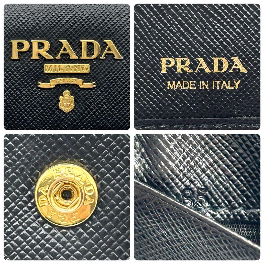 【ほぼ未使用】 PRADA プラダ キーケース サフィアーノ レザー ブラック