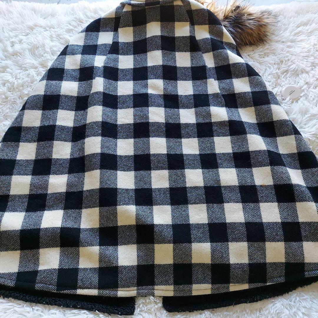 美品　RED VALENTINO 2way チェック柄ポンチョ ウール
