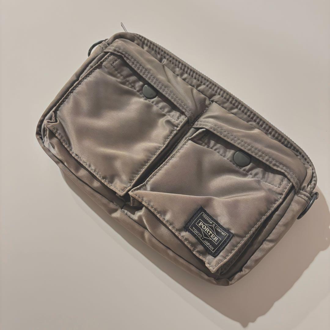 【極美品】ポーター タンカー ショルダーバッグ コンパクト シルバーグレー