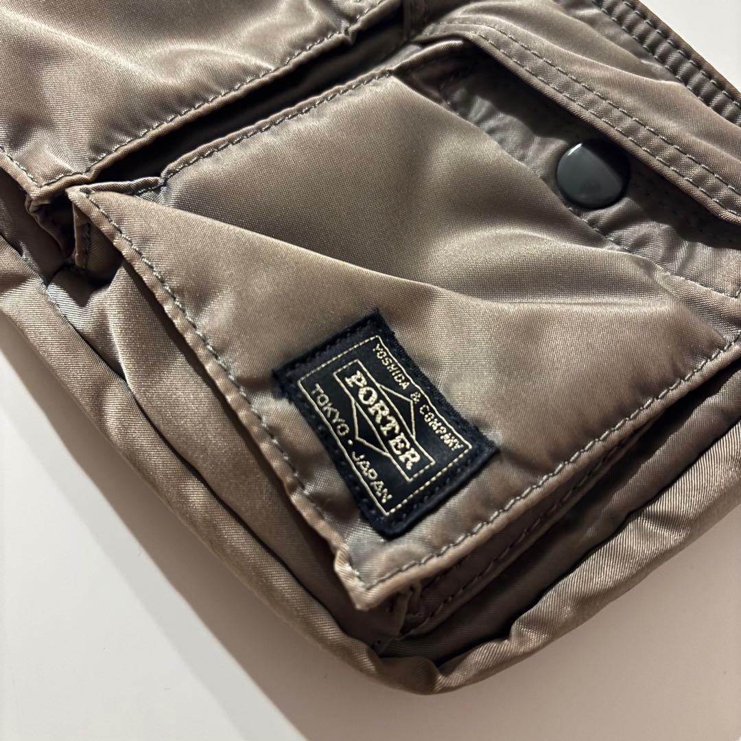 【極美品】ポーター タンカー ショルダーバッグ コンパクト シルバーグレー
