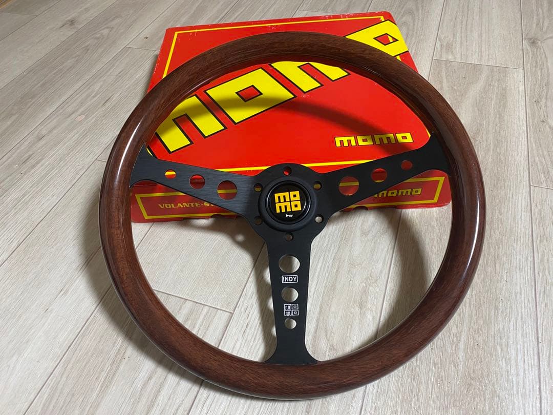 MOMO INDY ステアリング 社外 モモ 14インチ 茶色
