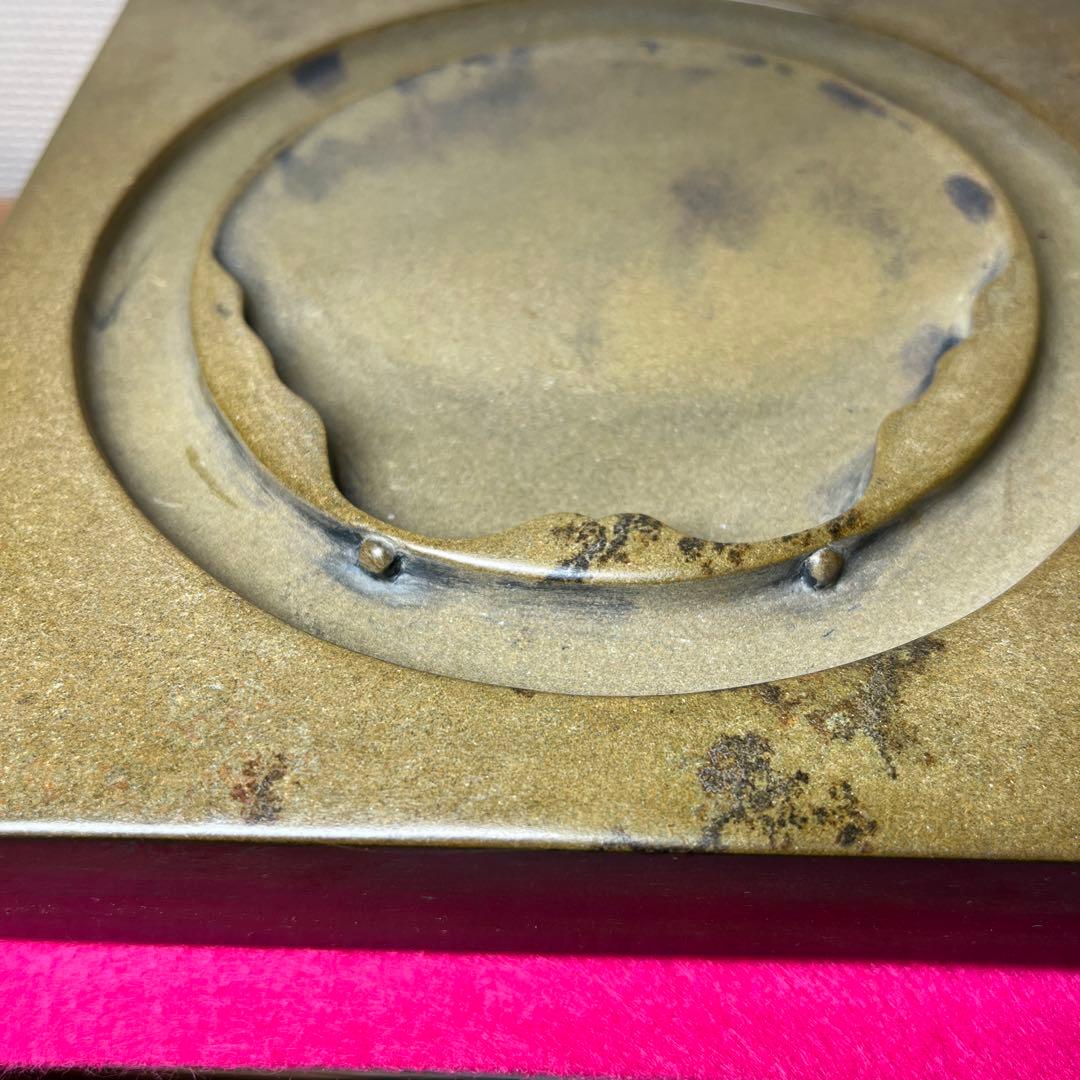 ⭕️澄泥硯　⭕️正方硯　中国　縁起の金運シンボル　ヒキガエル　色合い綺麗