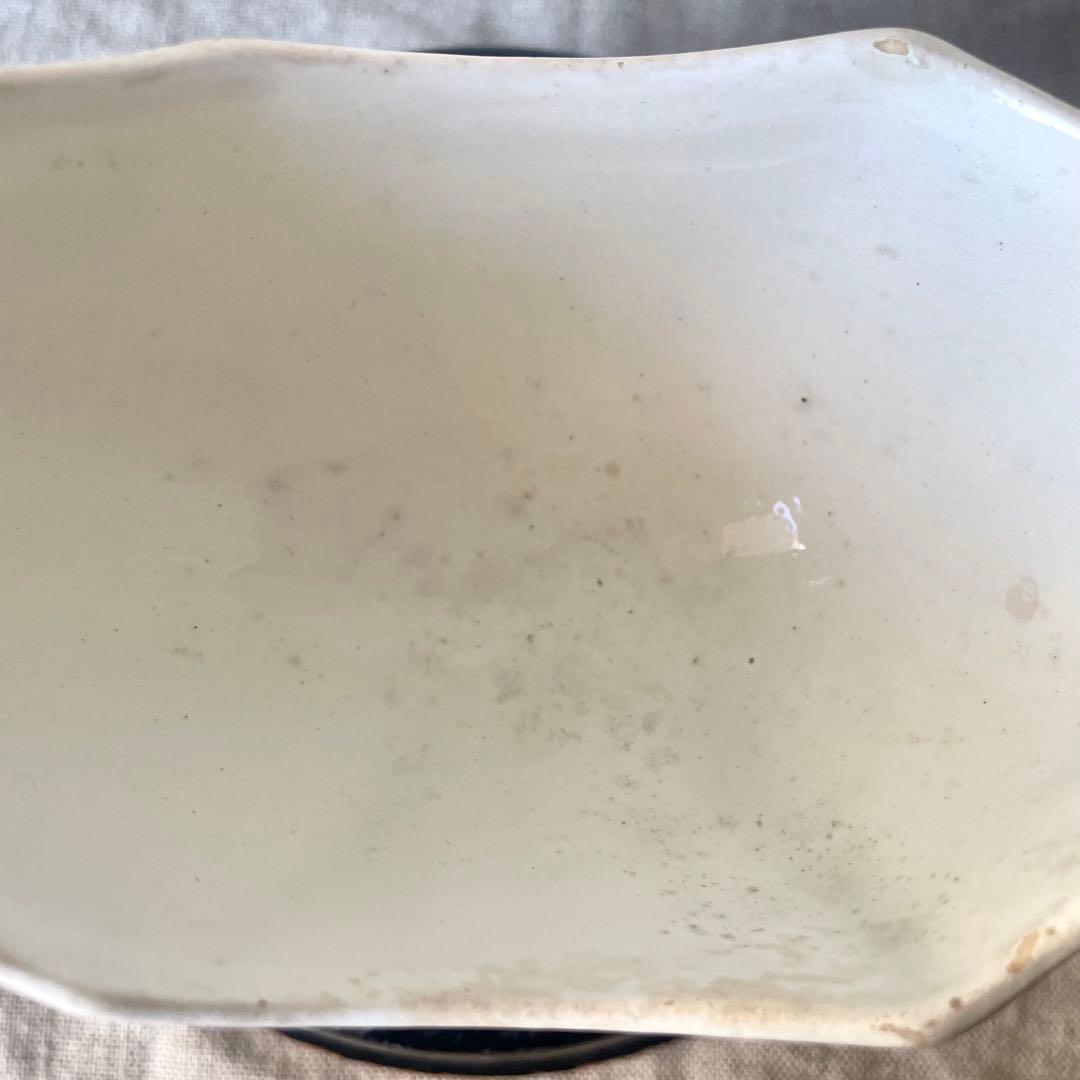 【レア希少】ファイアンスフィーヌ　オクトゴナルソーシエール　フランスアンティーク