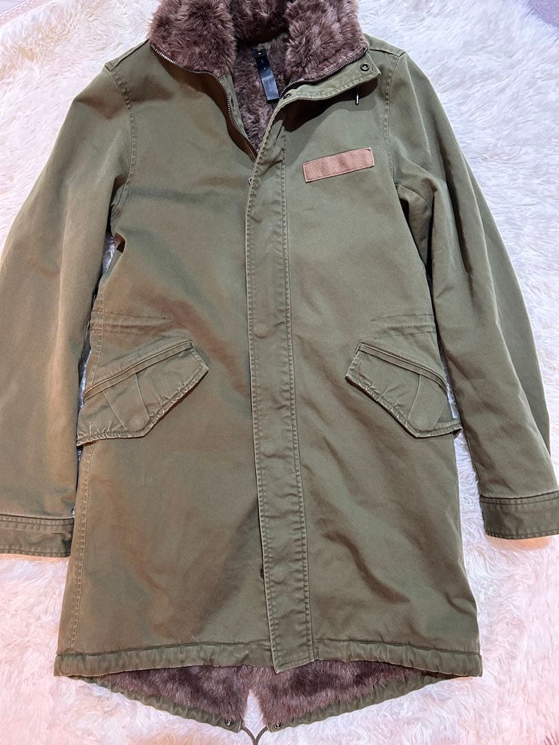 wjk オリーブグリーン ファー付き モッズコート Mサイズ 最