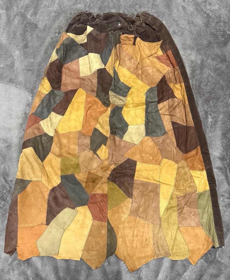スカート bent used clothing suede patchwork skirt