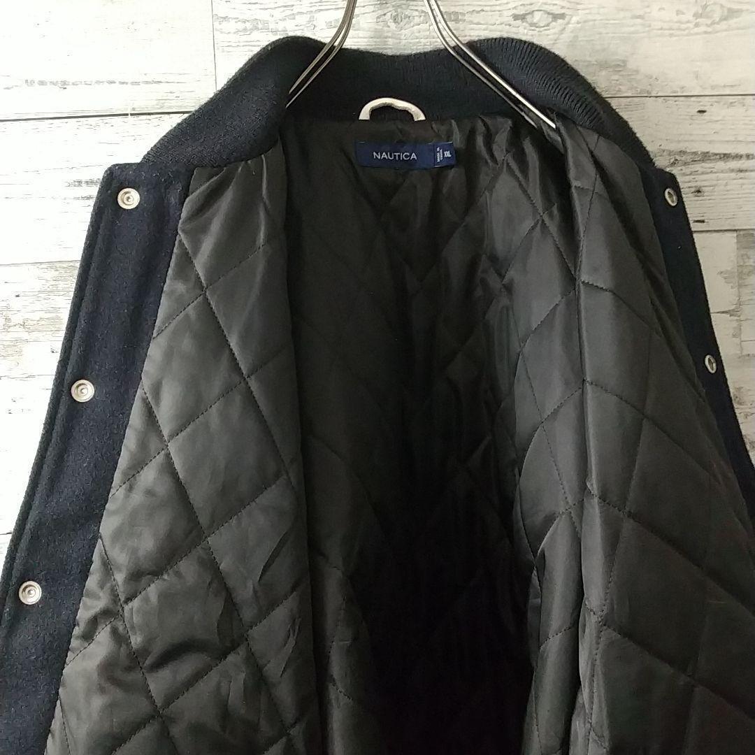 入手困難☆ノーティカ スタックス 袖レザー 刺繍ワッペン スタジャン XXL