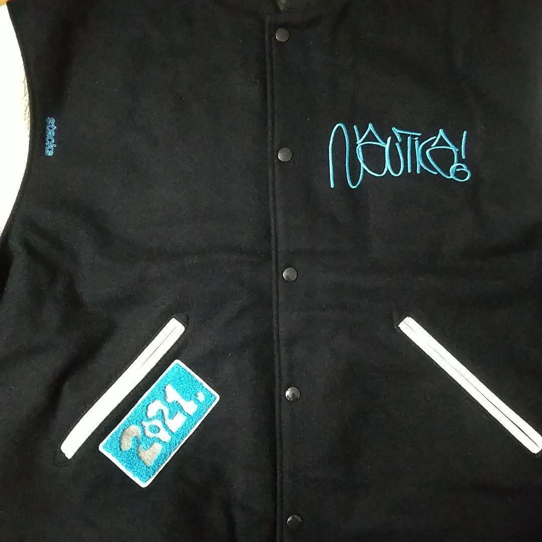 入手困難☆ノーティカ スタックス 袖レザー 刺繍ワッペン スタジャン XXL