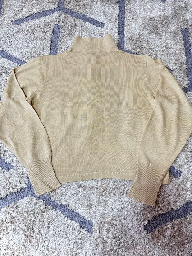 ETRO シルクとレーヨン長袖ポロシャツ ベージュ44サイズ