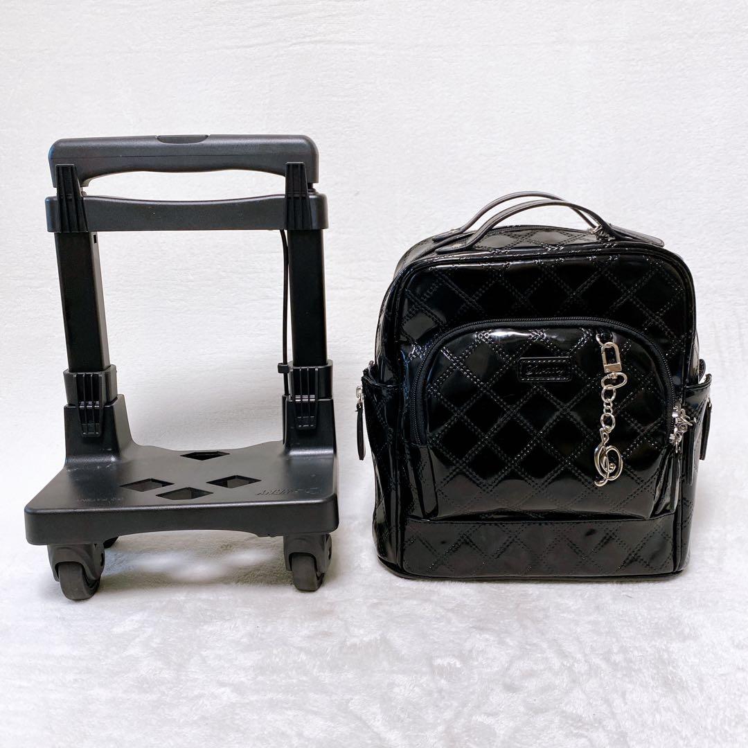 美品　SWANY　エマイロ　エナメル　ショッピングカート　ストッパー付　４輪　黒