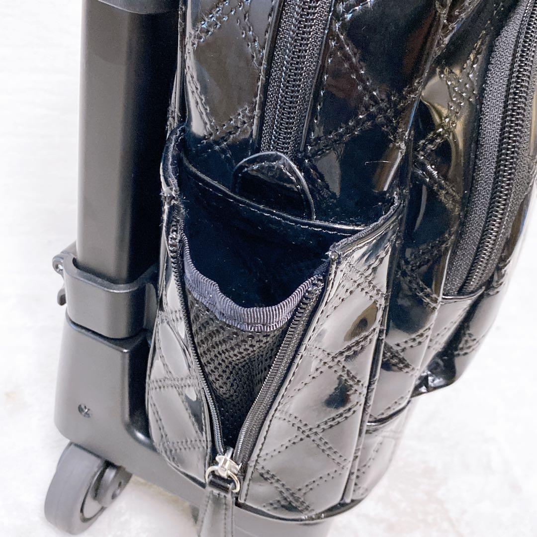 美品　SWANY　エマイロ　エナメル　ショッピングカート　ストッパー付　４輪　黒