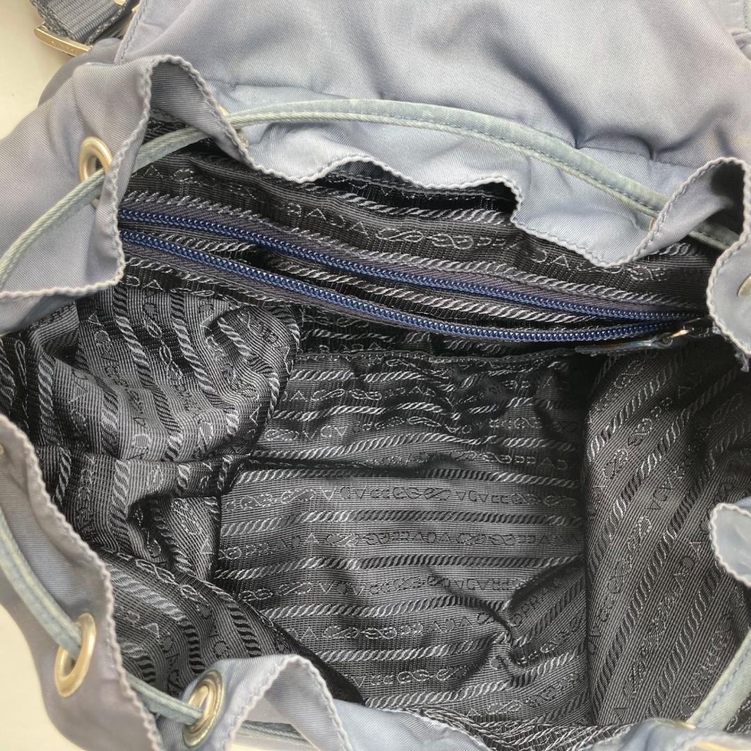 良品✨プラダ リュック バックパック 三角ロゴ 希少色 ブルー 保存袋つき