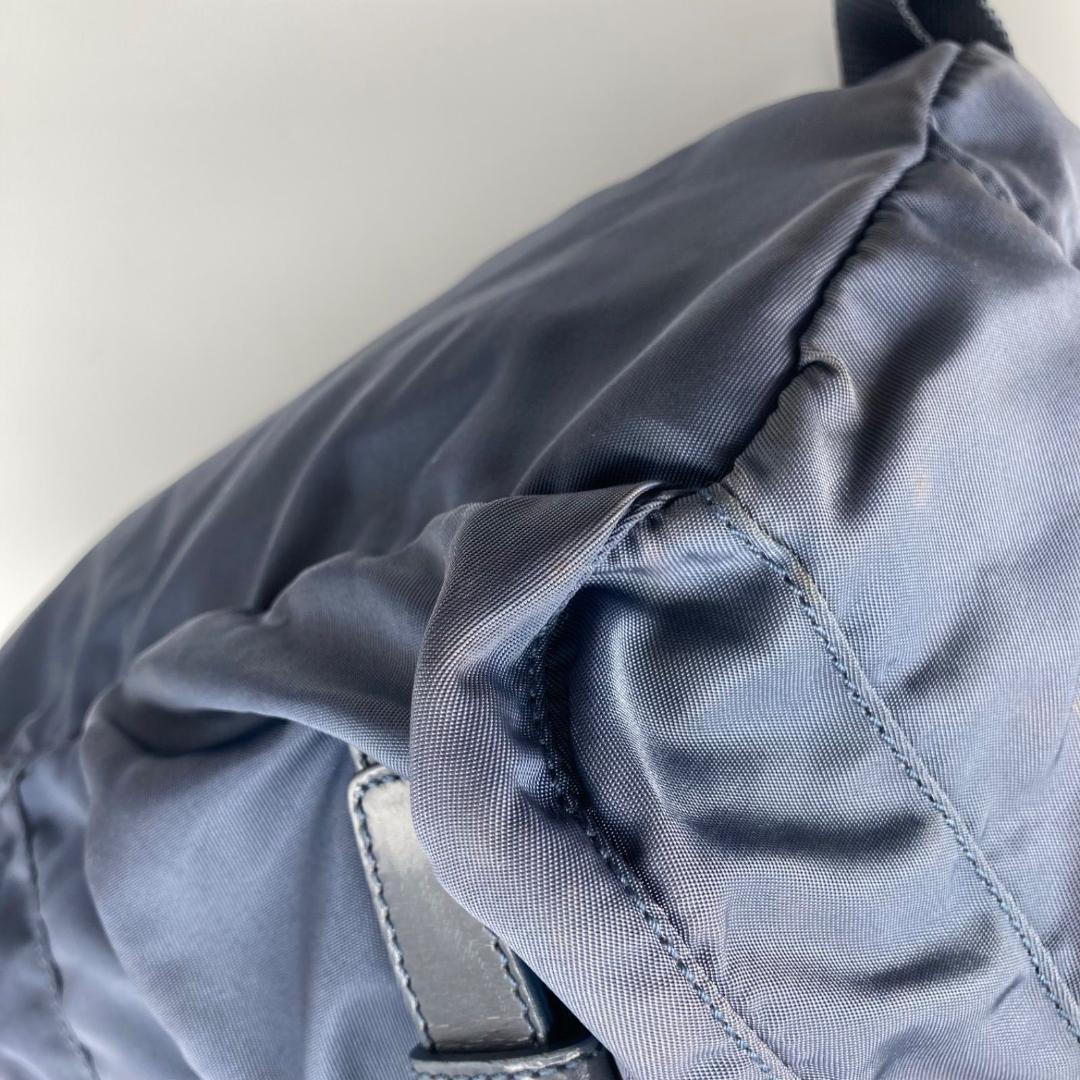 良品✨プラダ リュック バックパック 三角ロゴ 希少色 ブルー 保存袋つき