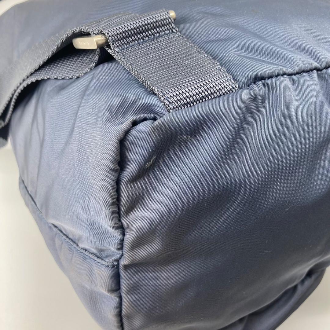 良品✨プラダ リュック バックパック 三角ロゴ 希少色 ブルー 保存袋つき