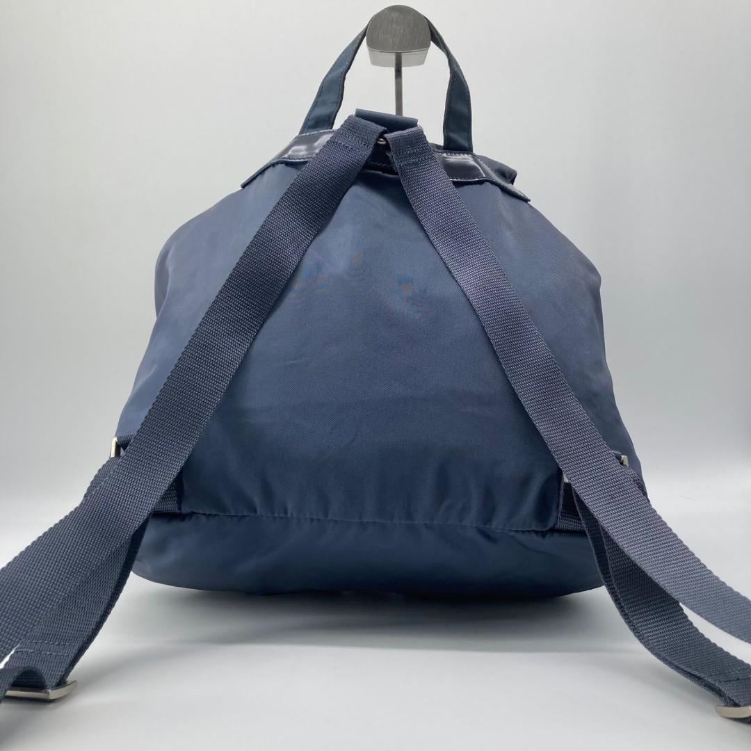 良品✨プラダ リュック バックパック 三角ロゴ 希少色 ブルー 保存袋つき